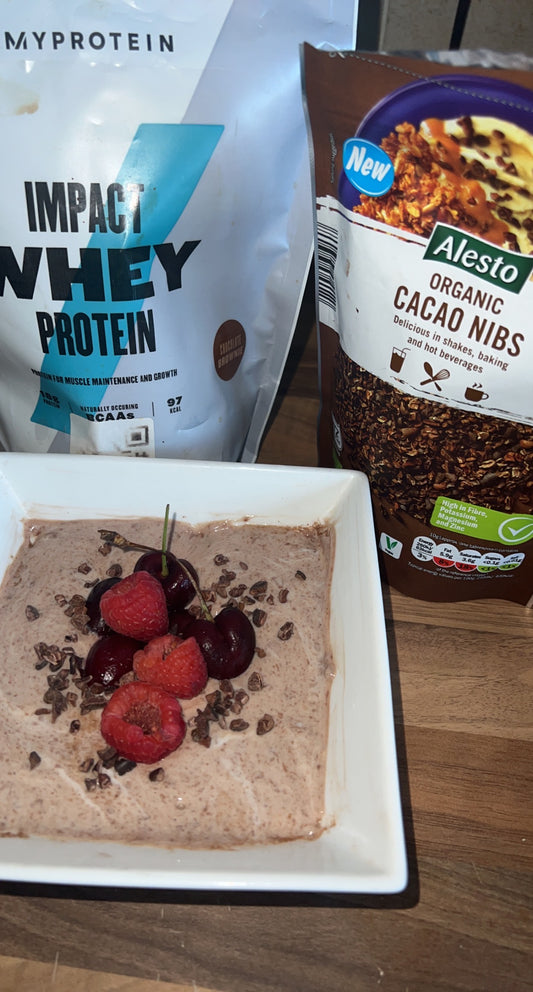 Black forest Chocolate protein yoghurt bowl