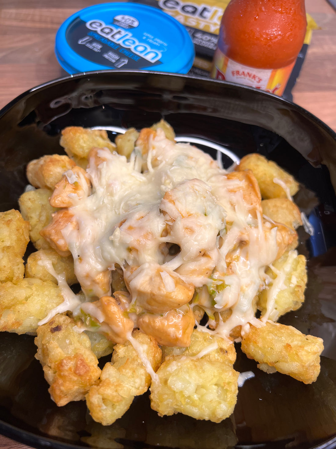 High Protein Buffalo chicken tater tots